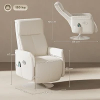 HOMCOM 10-Point Massage Recliner Armchair - Cream(m-3)