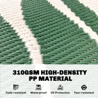 Outsunny Outdoor Rug Reversible Mat Plastic Straw Rug Portable RV Camping Mat for Garden Deck Picnic Indoor, 152 x 243 cm (5 x 8 ft), Green & White(m-4)