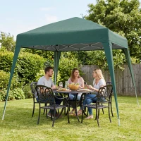 Outsunny Tonnelle barnum de jardin pop-up pliant 2,4 x 2,4 m acier polyester anti UV avec sac de transport vert foncé(m-15)
