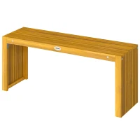 Outsunny Banco de Jardín de Madera de 2 Plazas 110 cm con Asiento de Listones Carga 240 kg para Patio Porche Parque Natural(m-11)