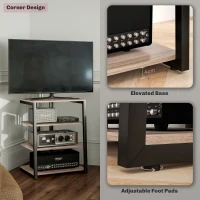 HOMCOM HiFi Stand, with Four Storage Shelves - Grey(m-7)