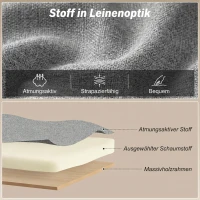 HOMCOM 4-in-1 Klappsessel mit Seitentasche, Gästebett mit Kissen, Verstellbarer Rückenlehne, Bettsessel mit Rollen, Hellgrau(m-6)