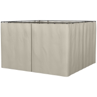 Outsunny 4 Ersatzvorhänge für 3x3m Pavillons, robust, für Stangen und Gleitschienen, doppelter Reißverschluss, beige