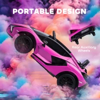 HOMCOM Lamborghini Sian Licensed Electric Car for Kids, 12V Kids Electric Ride on Car with Dual Motors, Remote Control, Pink(m-6)