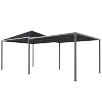 Outsunny 3 x 3 or 3 x 6m Garden Gazebo with Extendable Awning and Wheels, UPF30+ Outdoor Metal Gazebo Canopy Shelter for BBQ, Event, Party(m-1)