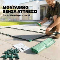 Outsunny Invernadero Pequeño para Cultivo de Plantas con 4 Ventanas Marco de Acero y Cubierta de PE Anti-UV 200x80x45 cm Verde(m-6)