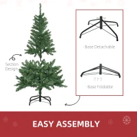 HOMCOM 4FT Christmas Tree Warm White LED Light Holiday Home Decoration, Green(m-7)