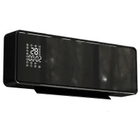 HOMCOM Chauffage mural en céramique 1000/2000W, radiateur électrique, ventilateur, thermostat, minuterie, 54x18,7x12,3cm, noir(m-14)