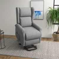 HOMCOM Relaxsessel, Aufstehhilfe, Liegefunktion, bis 200kg, 72,5x94x109cm, Grau(m-2)