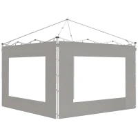 Outsunny Lot de 2 latéraux de tente, barnum 295x195 cm, Parois de remplacement en tissu pour tonnelle de 6x3 ou 3x3 m, gris(m-11)