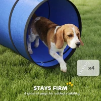 PawHut Dog Tunnel, 300 x 50 cm, Foldable Play Tunnel with 4 Pegs and Bag, Tear-Resistant Outdoor Dog Agility Equipment, Blue(m-6)