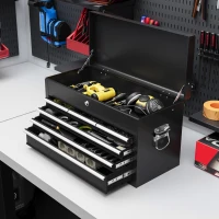HOMCOM Cassetta per Attrezzi a 6 Cassetti in Acciaio con Serratura, 60x26x34cm, Nero(m-10)