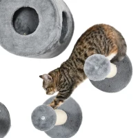 PawHut 5PCs Cat Wall Furniture with Perch, Cat House, Scratching Post(m-8)