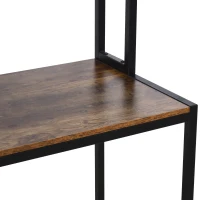 HOMCOM L Shaped Desk with Book Shelf, Industrial Corner Computer Desk, Writing Table with Steel Frame for Home Office, Bedroom, Study Room, 140 x 125cm, Brown(m-9)
