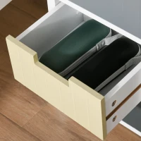 HOMCOM 3 Drawer Storage Tower, Dresser Chest with Wood Top, Organiser Unit for Closets Bedroom Nursery Room Hallway(m-7)