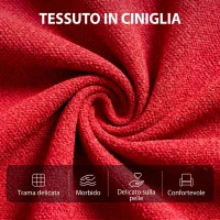 HOMCOM Poltrona Massaggiante e Reclinabile a 160° con Poggiapiedi e Telecomando, 66x91x108 cm, in Ciniglia Rosso Vino(m-7)