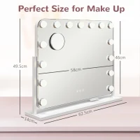 HOMCOM 14 LED bulb Tabletop Makeup Mirror, with Adjustable Settings(m-3)
