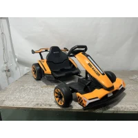 AIYAPLAY Kart Elétrico para Crianças 12 V, Go-Kart, 2 Motores, Assento Ajustável, Bateria de Lítio, Partida Progressiva, Laranja(m-2)