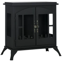 HOMCOM Estufa de Bioetanol de Pie con Tanque de 0,9 L Apagallamas de Acero Inoxidable Tiempo de Combustión 3H 55x31x55 cm Negro(m-1)