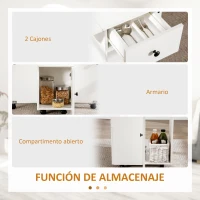 HOMCOM Mesa Plegable con Ruedas y Alas Abatibles Mesa Auxiliar Multifuncional con Almacenaje 120x60x76,5 cm Blanco(m-6)