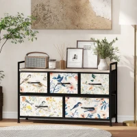 HOMCOM 5-Drawer Chest of Drawers - White(m-10)