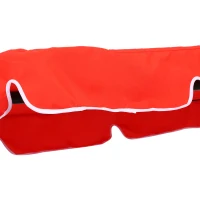 Outsunny Balancelle de Jardin 3 Places Toit Inclinaison réglable Coussins Assise et Dossier 1,72L x 1,1l x 1,52H m Acier Noir Polyester Rouge(m-9)