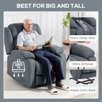 HOMCOM Power Lift Recliner Chair with Vibration Massage, Lift Chair for Elderly with Footrest, Remote, Side Pocket, Grey(m-8)