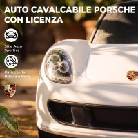AIYAPLAY Auto Cavalcabile a Spinta per Bambini 18-36 Mesi, con Clacson, Fari, Suoni, Volante e Seduta, Bianco(m-4)