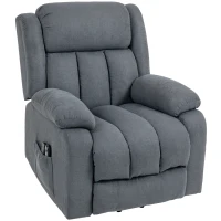 HOMCOM Power Lift Recliner Chair with Vibration Massage, Lift Chair for Elderly with Footrest, Remote, Side Pocket, Grey(m-14)
