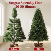 HOMCOM Artificial Christmas Tree, Hinged Xmas Tree with 3834 PE & PVC Branch Tips, 7ft, Green(m-7)