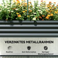 Outsunny Hochbeet mit Frühbeetaufsatz aus Metall Pflanzkasten mit Gewächshaus Ablagefach, Erhöht 120 x 55 x 140cm(m-8)