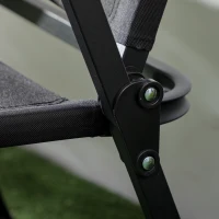 Outsunny Set 2 Sedie per Esterni Pieghevoli con Braccioli in Tessuto Oxford e Acciaio, Nero(m-9)