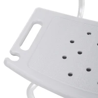 HOMCOM Sedia da Doccia per Bagno in Alluminio e Plastica Altezza Regolabile 8 Livelli 71-88cm Piedini Antiscivolo(m-9)