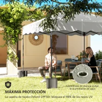 Outsunny Carpa Plegable 3x3m con Protección UV Altura Ajustable y Bolsa con Ruedas para 6-9 Personas Blanco(m-6)