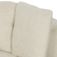 HOMCOM Sofá 3 Lugares Curvo em Chenille 188 cm, Sofá de Sala com Assento Profundo, 6 Almofadas, Enchimento Espesso, Creme(m-7)