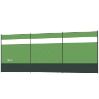 Outsunny Camping Windbreaker with Clear Windows, Carry Bag and Steel Poles, for Beach Caravan Campervan, 440 x 140cm, Army Green(m-15)