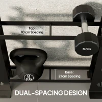 SPORTNOW 4-Tier Dumbbell Rack, Heavy-Duty Weight Rack for Dumbbells, Kettlebells and Multiple Balls, 200 KG Capacity, Black(m-5)