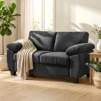 HOMCOM 2 Seater Sofa, 156cm Chenille Loveseat Sofa, Dark Grey(m-10)