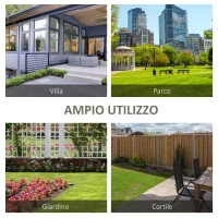 Outsunny Panchina da Giardino in Acciaio a 2 Posti con Schienale Alto e Braccioli, 128x62.5x81.5 cm, Nero(m-5)