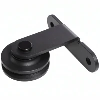 HOMCOM Kit pentru ușă glisantă din oțel carbon cu șine, opritoare și ghidaje, 200x40x0.6 cm, Negru(m-8)