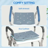 HOMCOM 57-69cm Aluminium Frame Bath Seat - Light Blue(m-5)