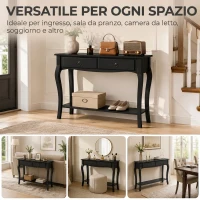 HOMCOM Tavolo Consolle Moderna con 2 Cassetti, 100 cm, Nero(m-4)
