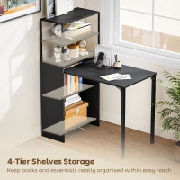 HOMCOM Folding Shelf and Work Table - Black(m-5)