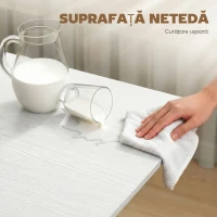 HOMCOM Masă pliabilă pentru 4-6 persoane cu 2 extensii și roți cu frână, 120x80x73 cm, alb cu aspect de lemn(m-7)