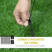 HOMCOM Albero di Natale Gonfiabile 180cm con Babbo Natale, Cagnolino e Luci LED, Decorazione Natalizia da Esterno(m-7)