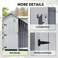 Outsunny Garden Outdoor Storage Shed 3 Shelves Tilt Roof w/ Firewood Rack Log Carrier, 129L x 51.5W x 180H cm(m-7)