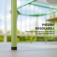Outsunny Salotto da Esterno in Rattan PE con Divanetto, 2 Poltroncine e Tavolino con Piano in Vetro, Verde(m-7)