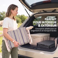 Outsunny Chaise Suspendue hamac de Voyage Respirant Portable dim. 100L x 49l x 106H cm Coton macramé Polyester Multicolore rayé(m-6)