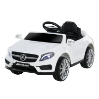 HOMCOM Coche Eléctrico para Niños de 3 Años Mercedes Benz GLA con Mando a Distancia MP3 USB Luces y Sonidos 100x58x46 cm Blanco(m-12)