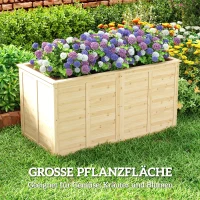 Outsunny Hochbeet Holz 152 x 77 x 77 cm Erhöhtes Tief Kräuterbeet mit Offenem Boden Verstärkungsstangen(m-4)